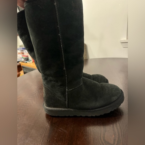 Tall Black Ugg Boots Used Size 10 - Picture 5 of 11